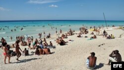 Fotografía de archivo de la playa de Varadero, en la provincia de Matanzas.