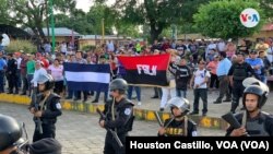 El FSLN, partido del presidente Daniel Ortega, está en el poder en Nicaragua desde 2007. Foto Houston Castillo, VOA.