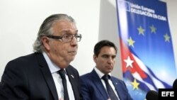 El embajador de la Unión Europea en Cuba, Herman Portocarero, durante la Feria Internacional de La Habana 2014.