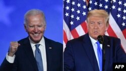 Combinación de fotografías de Joe Biden y Donald Trump.