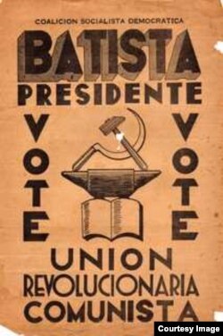 Pancarta de los comunistas a favor de Batista