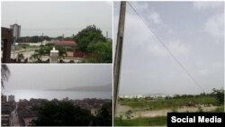 Imágenes publicadas en redes sociales de ciudades del Oriente cubano bajo efectos del polvo del Sahara