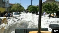 Guadalajara cubierta por granizo