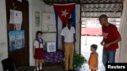 Centro de votación en La Habana, Cuba.