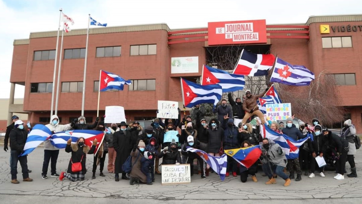 Below zero degrees, a protest by Cuban exiles in Canada