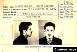 Documento de detención policial de Roque Dalton en 1960.