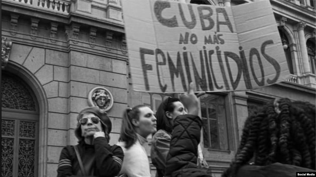 Protesta por violencia de género en Cuba.