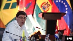 Archivo - El ministro de exteriores de Cuba, Bruno Rodríguez, en reunión del Consejo Político de la Alianza Bolivariana para los Pueblos de América (ALBA).