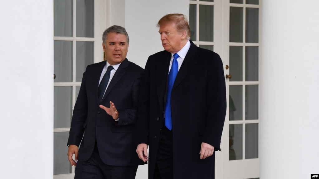 Los presidentes Donald Trump e Iván Duque en la Casa Blanca.
