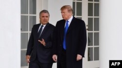 Los presidentes Donald Trump e Iván Duque en la Casa Blanca.