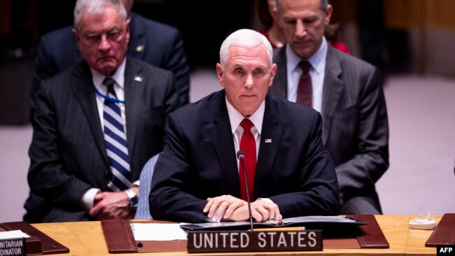 Mike Pence en el Consejo de Seguridad.