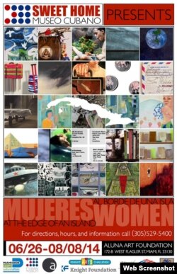 Cartel promocional de la exposición Mujeres al borde de una isla