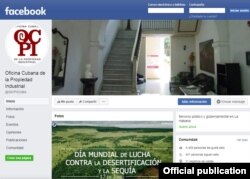 Pagina de la Oficina Cubana de la Propiedad Industrial en Facebook.