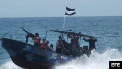 Miembros de la infantería de Marina de la Fuerza Naval del Ejército de Nicaragua.