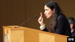 Yoani Sánchez habla en el Instituto Cato en Washington, DC. (EEUU).