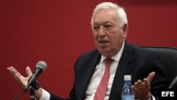 José Manuel García-Margallo, durante una conferencia en el Instituto de Relaciones Internacionales.