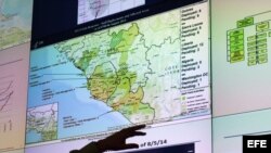 Mapa de las zonas afectadas por el ébola en el oeste de África.