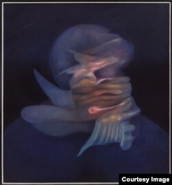 Rafael Soriano. "Cabeza hechizada (Bewitched Head)", 1994. Oil on canvas/óleo sobre lienzo 54 x 50 inches (137.2 x 127 centímetros). Rafael Soriano Family Collection/Colección de la Familia Rafael Soriano.