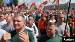 Partidarios de Lukashenko durante acto gubernamental en Minsk (Reuters/Vasily Fedosenko)