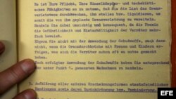 Imagen del archivo "Matz Loewe" descubierto en una dependencia de los archivos de la Stasi -la policía secreta de la RDA.