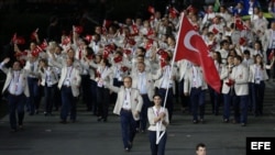 Archivo - La delegación de Turquía a los Juegos Olímpicos Londres 2012 en el Estadio Olímpico en Londres, Reino Unido.