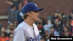 El lanzador de los Dodgers, Zack Greinke.