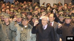 Activistas conservadores surcoreanos piden el desarrollo de un programa de defensa nuclear contra la amenaza norcoreana.