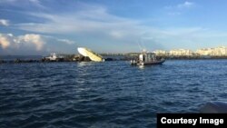 Escena del mortal accidente de bote en el que falleció José Fernández. (Foto: Departamento de Bomberos Miami-Dade)