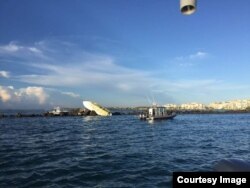 Escena del mortal accidente de bote en el que falleció José Fernández. (Foto: Departamento de Bomberos Miami-Dade)