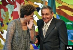 Raúl Castro y Dilma Rousseff.