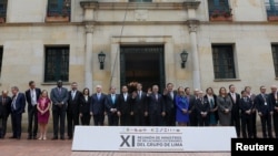 Foto de los participantes en la Cumbre del Grupo de Lima celebrada en Bogotá.