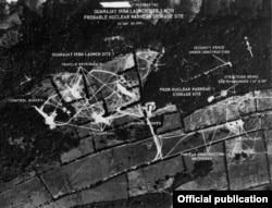 Foto captada el 17 de octubre de 1962 que muestra un sitio de lanzamiento de misiles soviéticos en Guanajay, entonces provincia de Pinar del Río