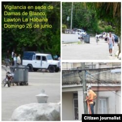 Vigilancia sede Damas de Blanco Domingo 26 de junio Foto Angel Moya