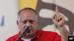 Diosdado Cabello, primer vicepresidente del Partido Socialista de Venezuela. (AP Photo/Ariana Cubillos).