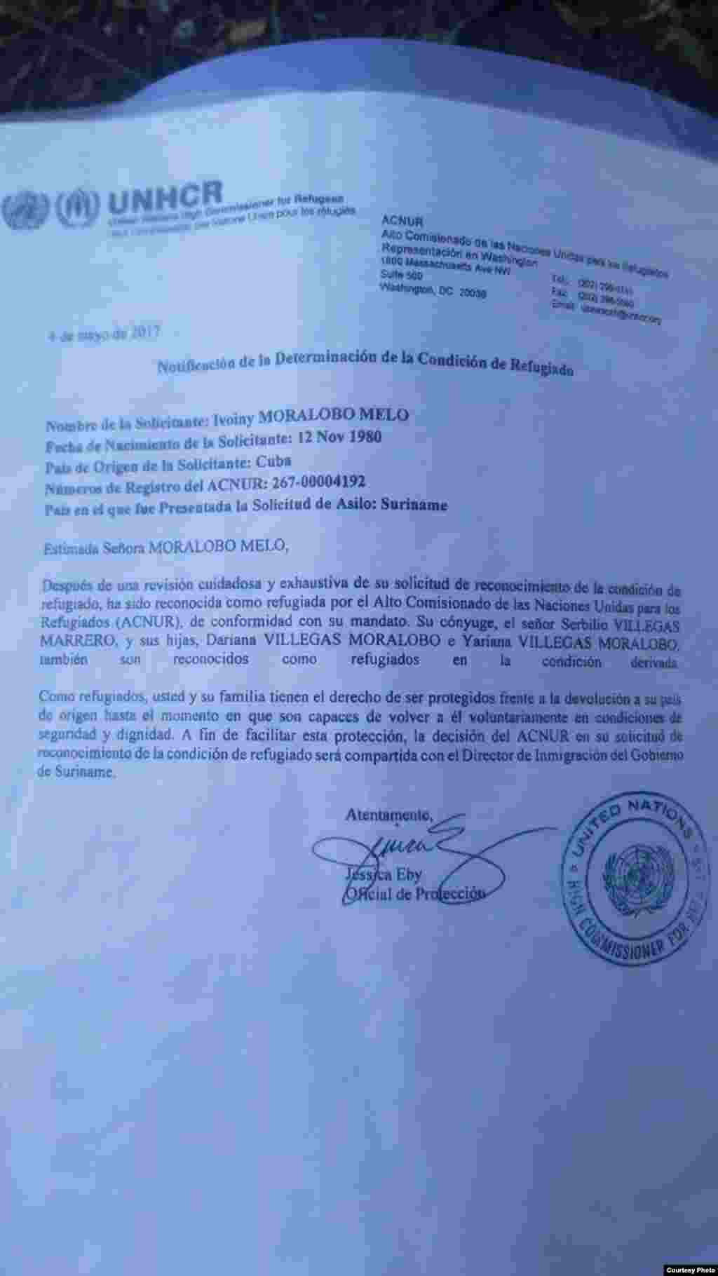 Documentos De Refugiados De Cubanos En Suriname