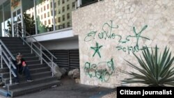 Grafitis de Danilo Maldonado en La Habana madrugada del 26 de noviembre