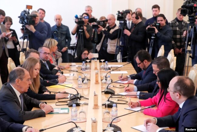 La reunión de Lavrov y Delcy Rodríguez en Moscú.