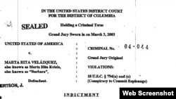Detalle del "indictment" del jurado investigador, que se mantuvo sellado desde 2004 hasta este jueves.