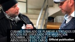 Imagen de la repatriación del cubano Raúl Gutiérrez Sánchez. Tomado de Migración Colombia