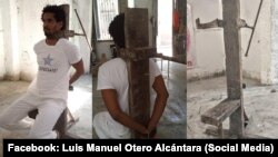 Foto Archivo. Performance del artista independiente Luis Manuel Otero Alcántara, líder del Movimiento San Isidro, condenado a 5 años de cárcel.