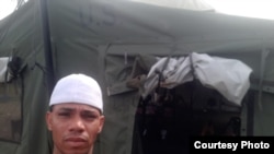 Adam Ramírez, en el campamento de refugiados, La Cruz en Costa Rica