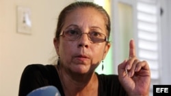 Foto de archivo: Ofelia Acevedo, durante una rueda de prensa en La Habana, Cuba
