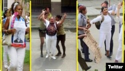 Damas de Blanco presas en Cuba por razones politicas.