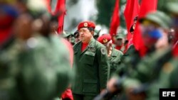 Archivo - Hugo Chávez participa en acto en la Academia Militar de Caracas.