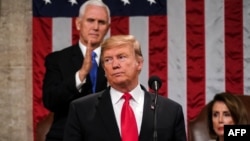 El presidente Donald Trump durante su segundo discurso sobre el Estado de la Unión.