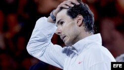 El tenista número uno del mundo, el español Rafael Nadal, tras perder la final del Abierto de Australia.