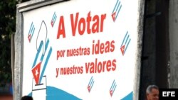Cuba, un cartel alusivo a las elecciones generales 
