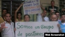 Pastores cubanos protestan por la falta de libertad religiosa en la isla. (Archivo)