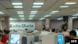 Archivo - Sala de redacción del periodico "Listin Diario" de Santo Domingo.