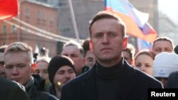 Alexei Navalny en una protesta en Moscú. Foto Archivo REUTERS/Shamil Zhumatov/File Photo